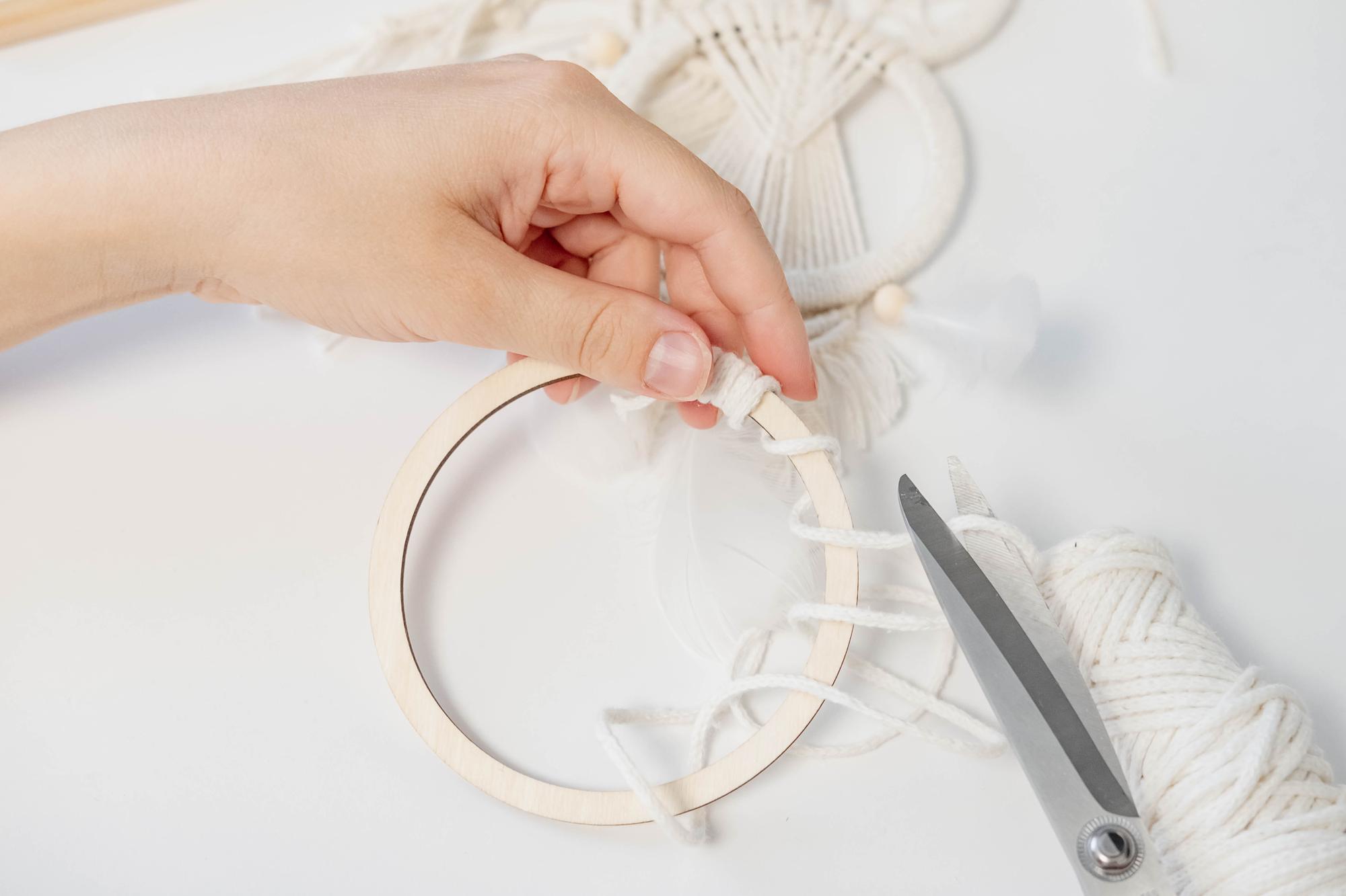 Delicate hand embroidery on linen
